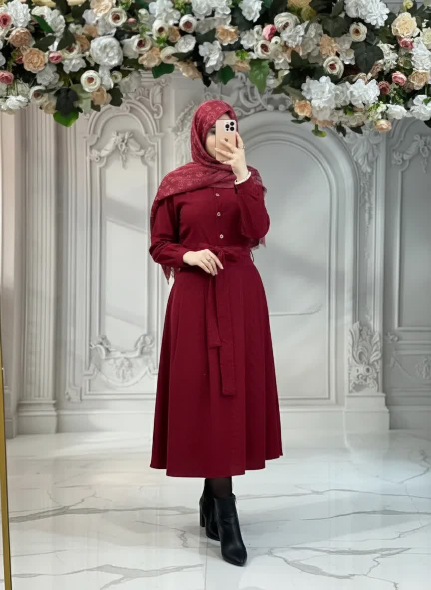 تونیک دامن زرشکی